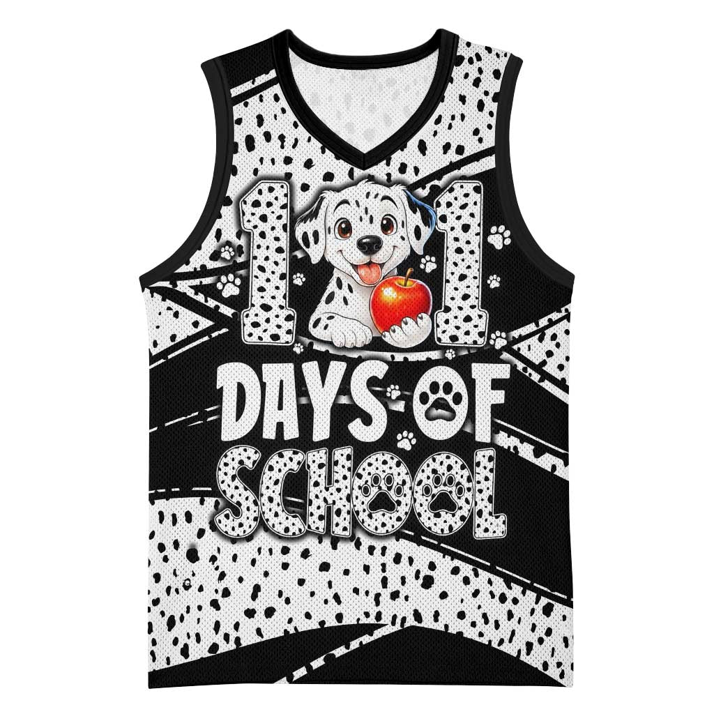 101 Days of School Dalmatian Basketball Jersey 100th Days Teacher Girl Boy - Spotted Mono Spiral