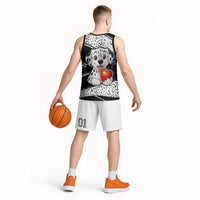 101 Days of School Dalmatian Basketball Jersey 100th Days Teacher Girl Boy - Spotted Mono Spiral