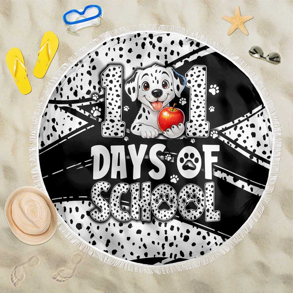 101 Days of School Dalmatian Beach Blanket 100th Days Teacher Girl Boy - Spotted Mono Spiral