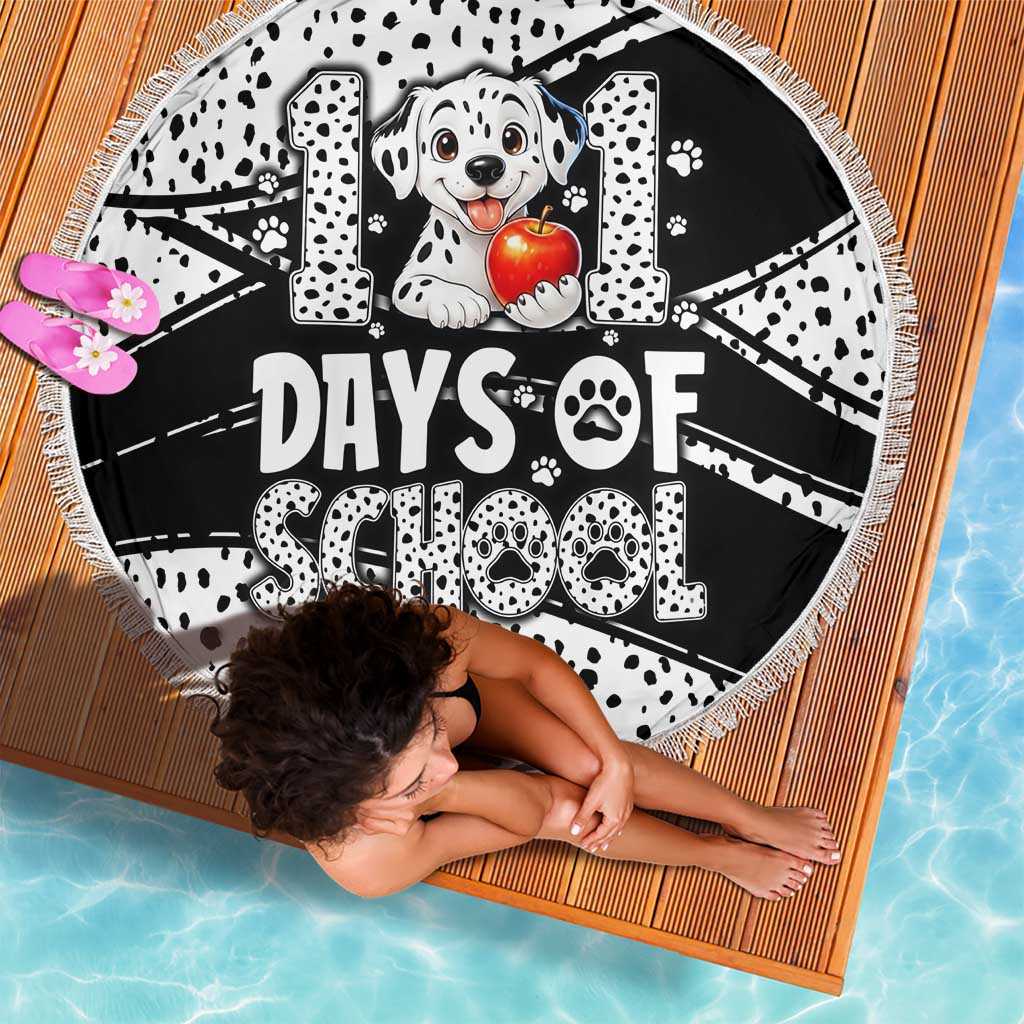 101 Days of School Dalmatian Beach Blanket 100th Days Teacher Girl Boy - Spotted Mono Spiral