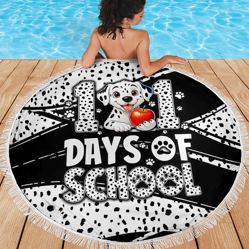 101 Days of School Dalmatian Beach Blanket 100th Days Teacher Girl Boy - Spotted Mono Spiral
