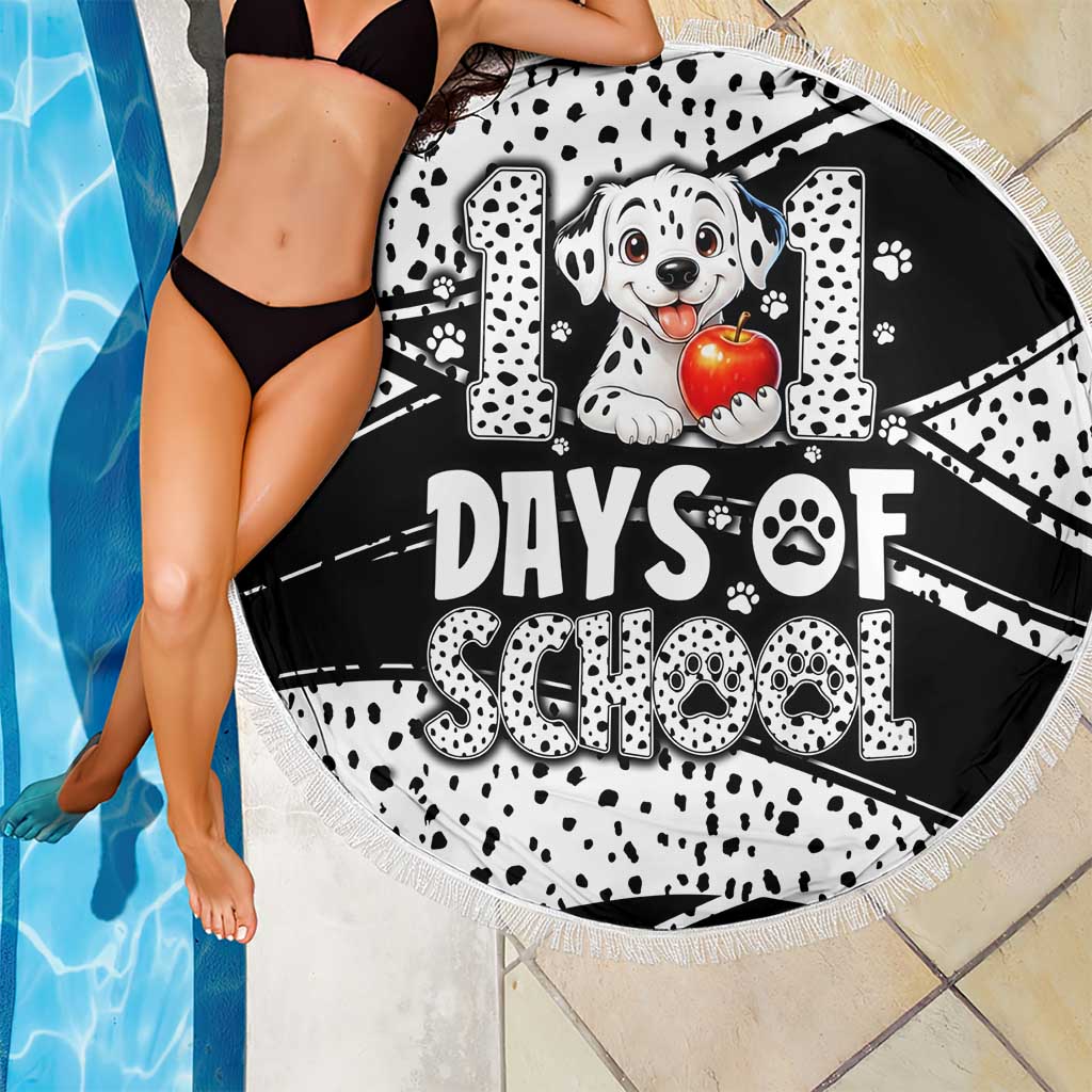 101 Days of School Dalmatian Beach Blanket 100th Days Teacher Girl Boy - Spotted Mono Spiral