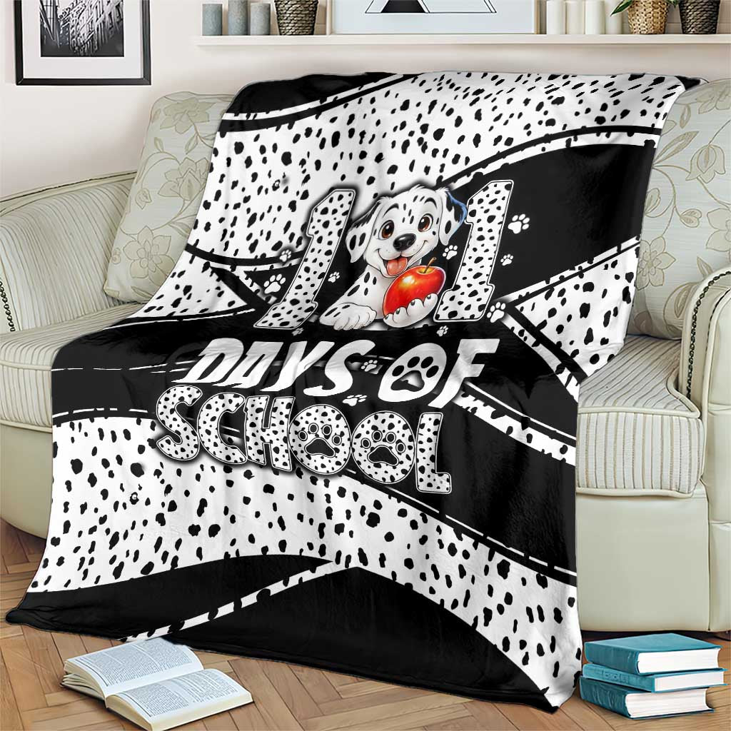 101 Days of School Dalmatian Blanket 100th Days Teacher Girl Boy - Spotted Mono Spiral