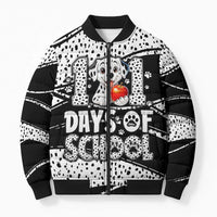 101 Days of School Dalmatian Bomber Puffer Jacket 100th Days Teacher Girl Boy - Spotted Mono Spiral