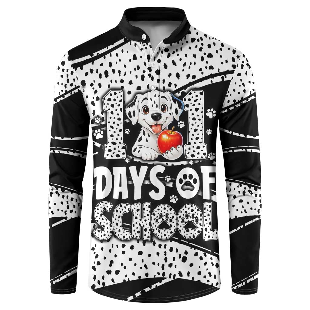 101 Days of School Dalmatian Button Sweatshirt 100th Days Teacher Girl Boy - Spotted Mono Spiral