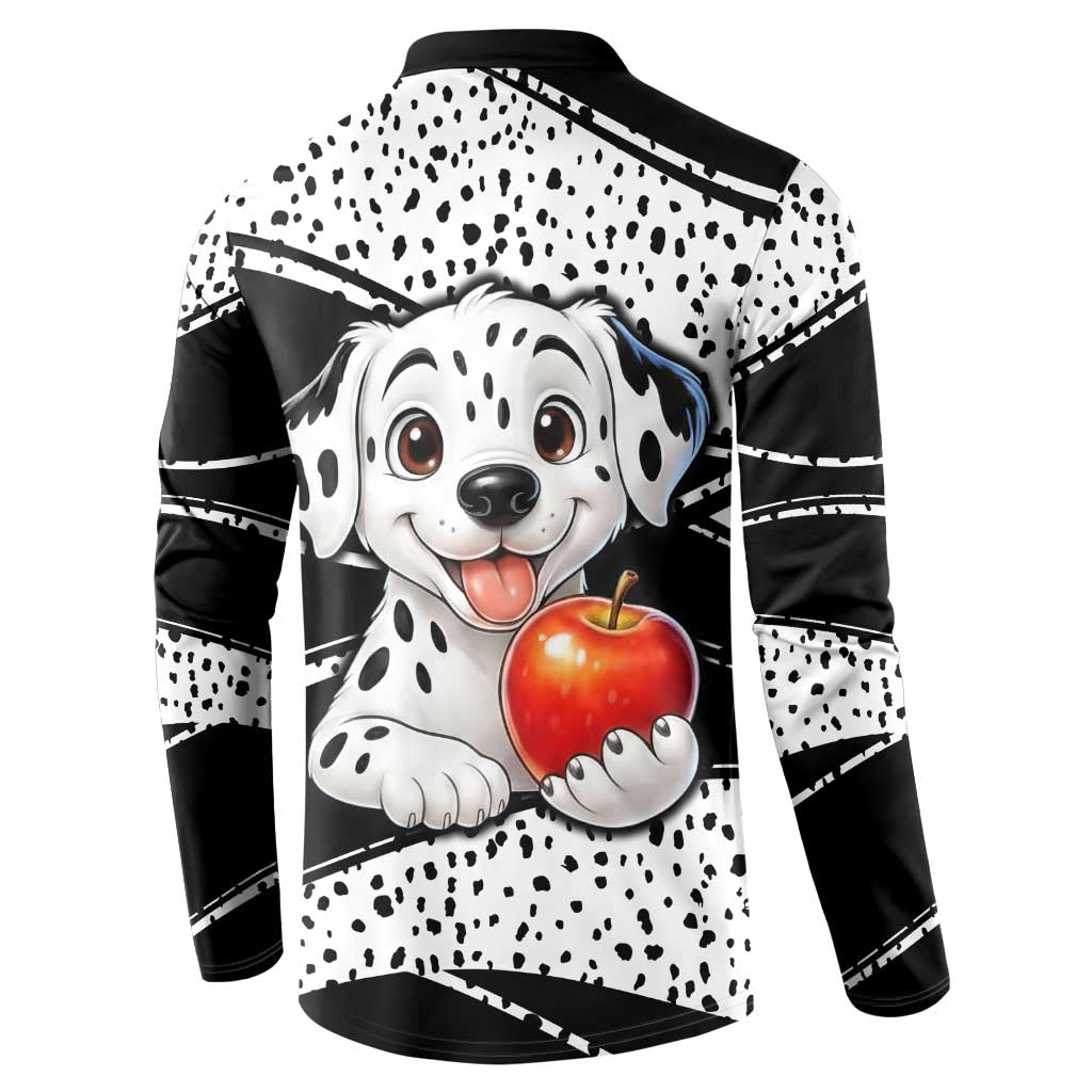 101 Days of School Dalmatian Button Sweatshirt 100th Days Teacher Girl Boy - Spotted Mono Spiral
