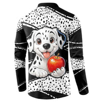 101 Days of School Dalmatian Button Sweatshirt 100th Days Teacher Girl Boy - Spotted Mono Spiral