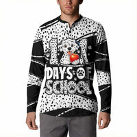 101 Days of School Dalmatian Button Sweatshirt 100th Days Teacher Girl Boy - Spotted Mono Spiral