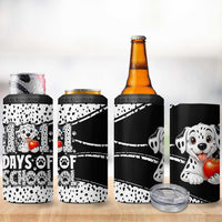 101 Days of School Dalmatian 4 in 1 Can Cooler Tumbler 100th Days Teacher Girl Boy - Spotted Mono Spiral