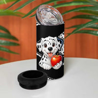 101 Days of School Dalmatian 4 in 1 Can Cooler Tumbler 100th Days Teacher Girl Boy - Spotted Mono Spiral