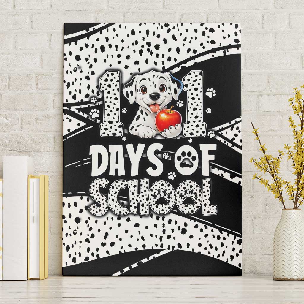 101 Days of School Dalmatian Canvas Wall Art 100th Days Teacher Girl Boy - Spotted Mono Spiral