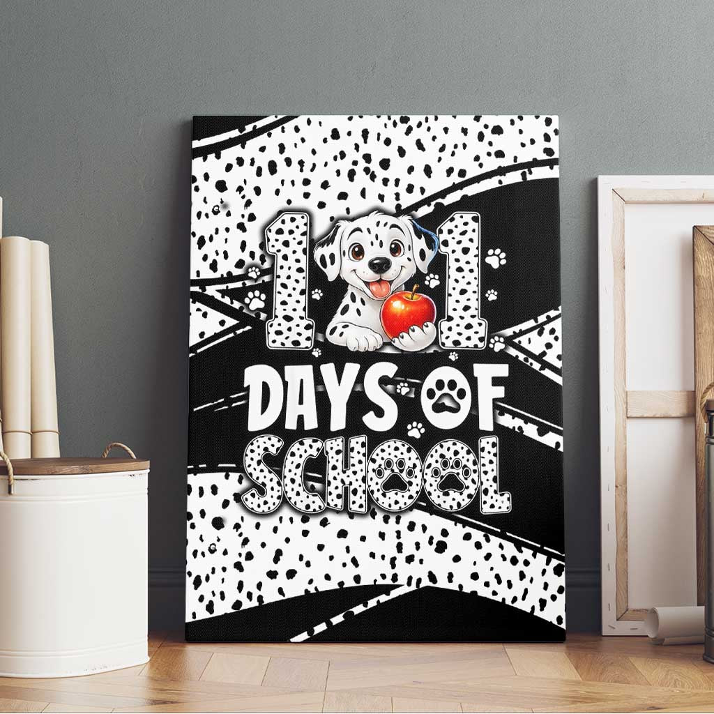 101 Days of School Dalmatian Canvas Wall Art 100th Days Teacher Girl Boy - Spotted Mono Spiral