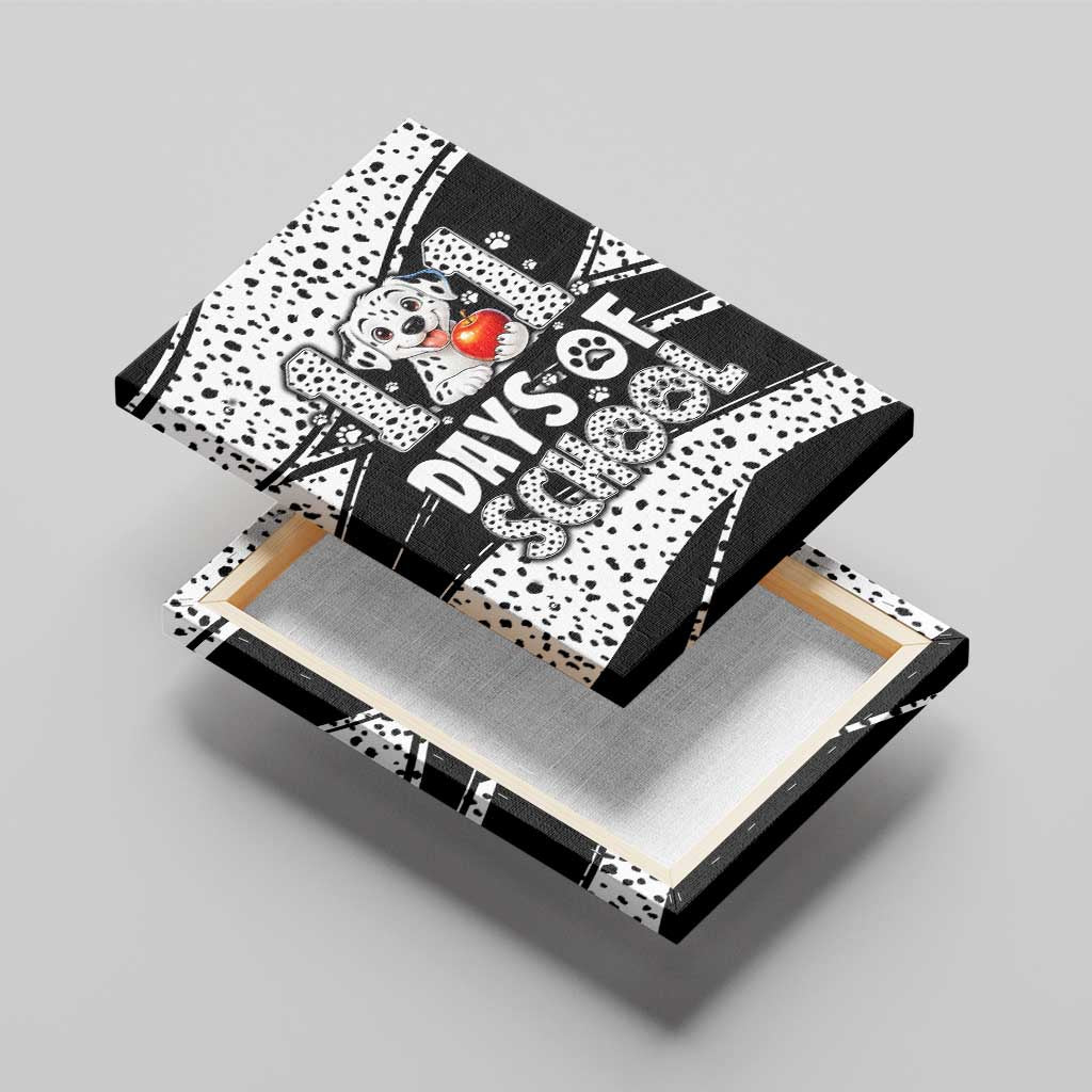 101 Days of School Dalmatian Canvas Wall Art 100th Days Teacher Girl Boy - Spotted Mono Spiral