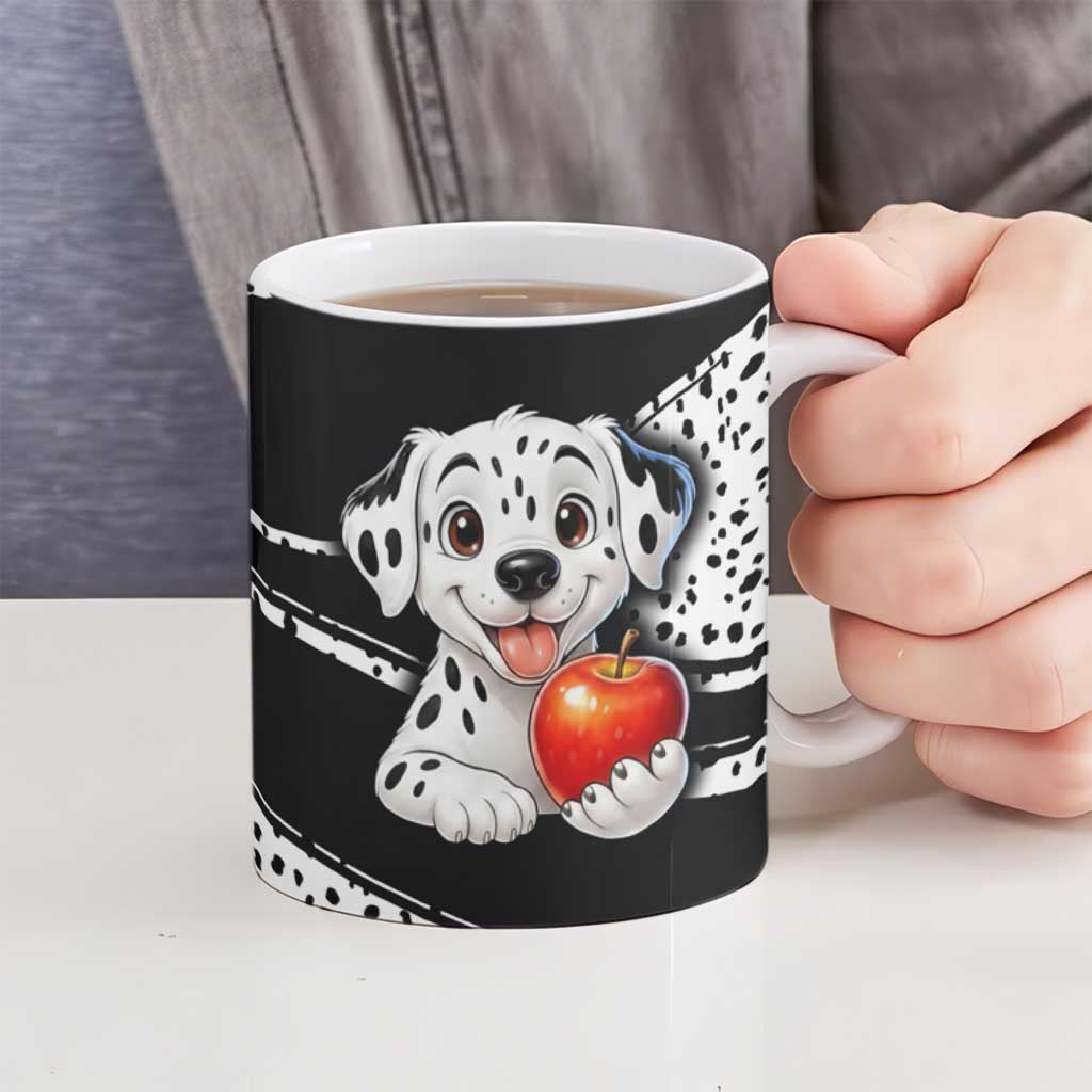 101 Days of School Dalmatian Ceramic Mug 100th Days Teacher Girl Boy - Spotted Mono Spiral