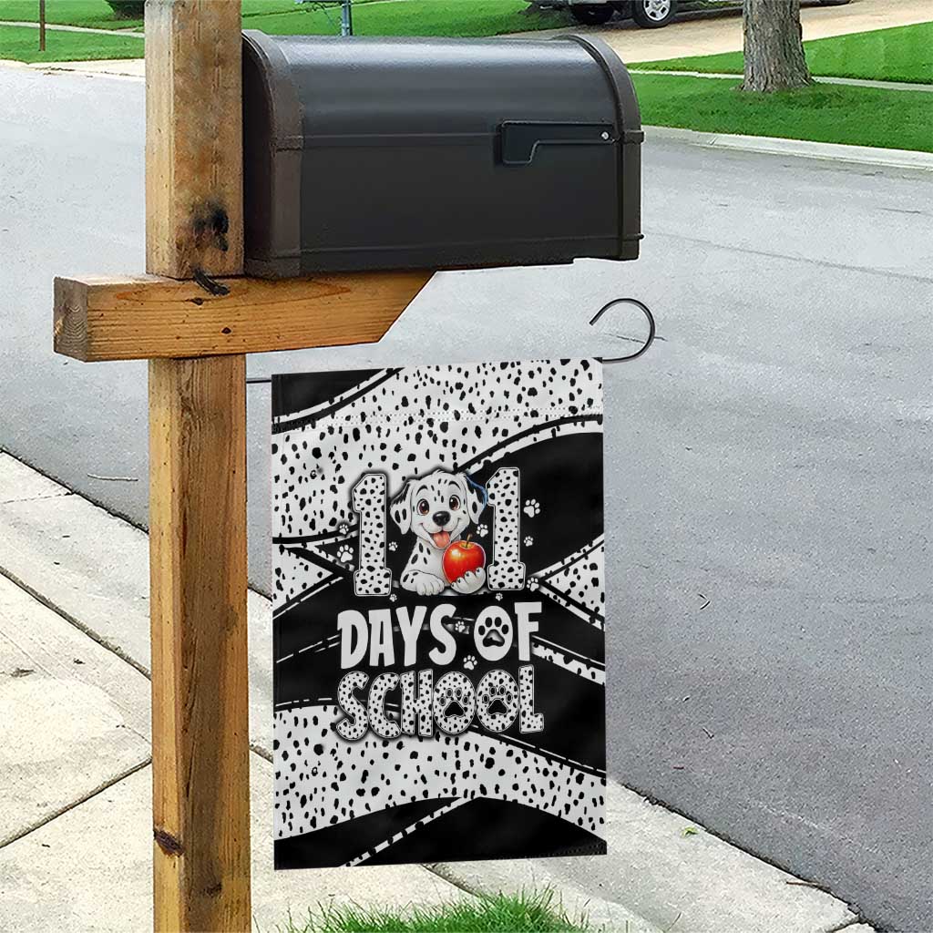 101 Days of School Dalmatian Garden Flag 100th Days Teacher Girl Boy - Spotted Mono Spiral