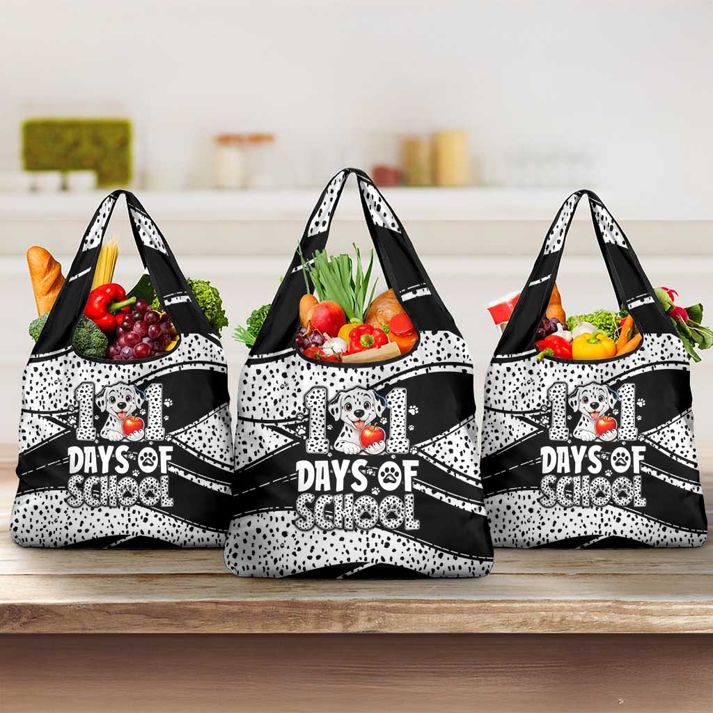 101 Days of School Dalmatian Grocery Bag 100th Days Teacher Girl Boy - Spotted Mono Spiral