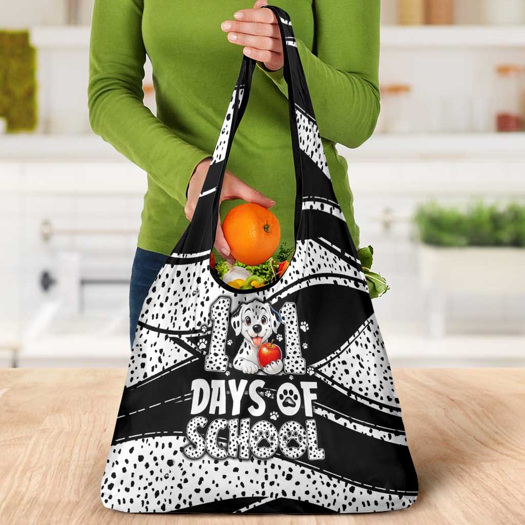 101 Days of School Dalmatian Grocery Bag 100th Days Teacher Girl Boy - Spotted Mono Spiral