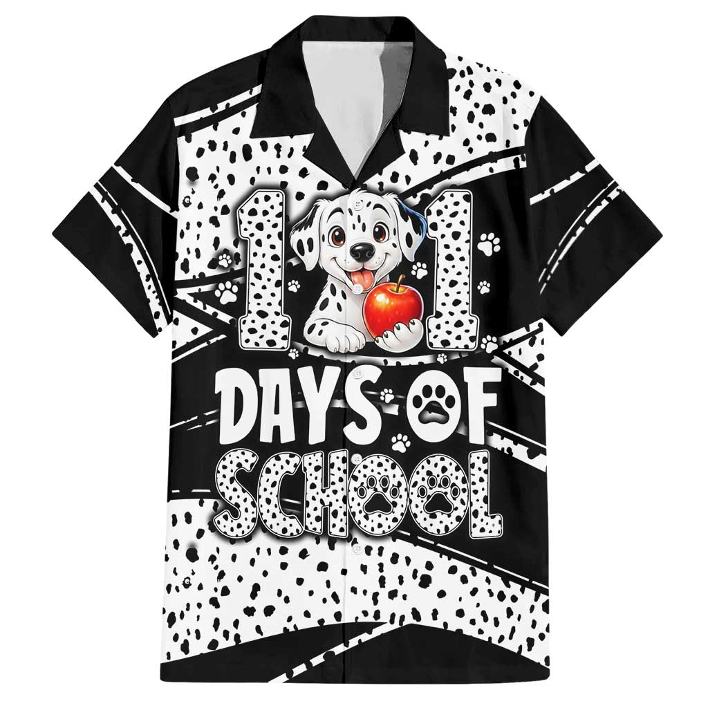 101 Days of School Dalmatian Hawaiian Shirt 100th Days Teacher Girl Boy - Spotted Mono Spiral