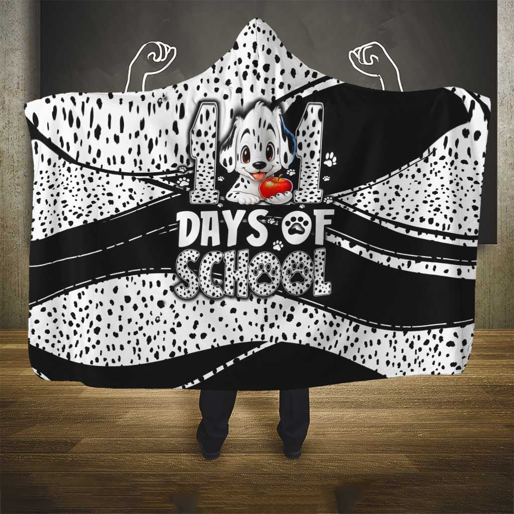 101 Days of School Dalmatian Hooded Blanket 100th Days Teacher Girl Boy - Spotted Mono Spiral