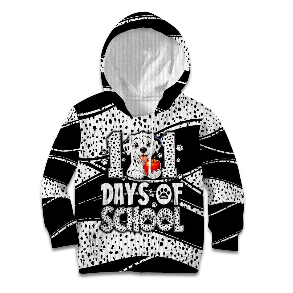 101 Days of School Dalmatian Kid Hoodie 100th Days Teacher Girl Boy - Spotted Mono Spiral