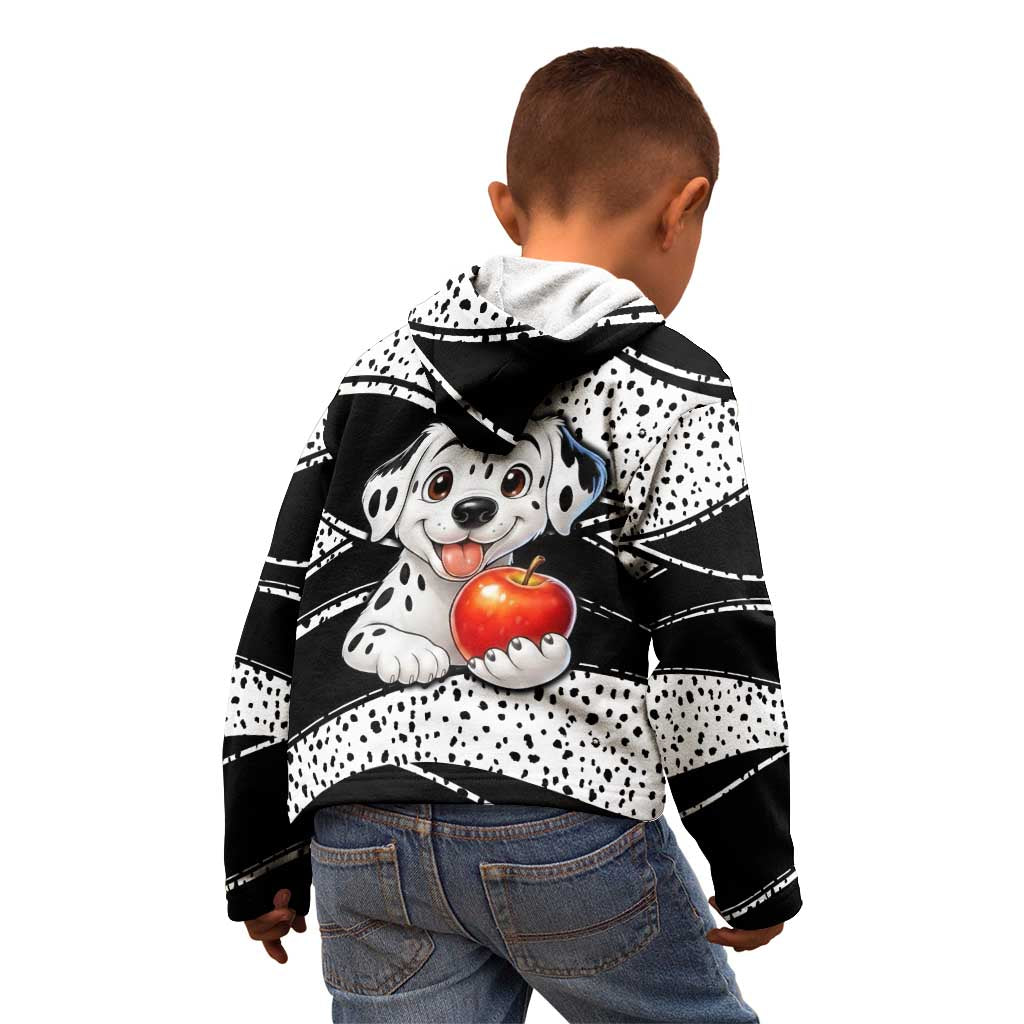 101 Days of School Dalmatian Kid Hoodie 100th Days Teacher Girl Boy - Spotted Mono Spiral