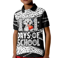 101 Days of School Dalmatian Kid Polo Shirt 100th Days Teacher Girl Boy - Spotted Mono Spiral