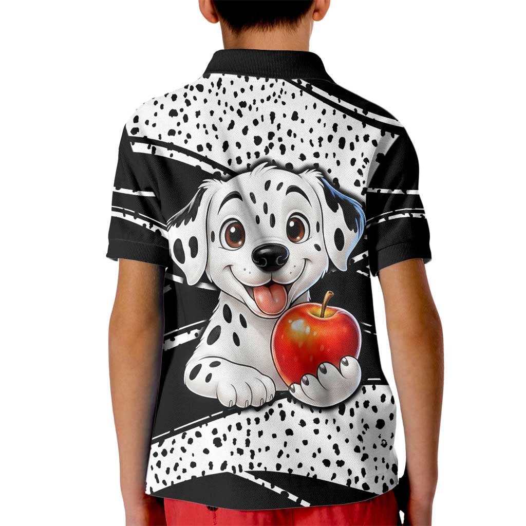 101 Days of School Dalmatian Kid Polo Shirt 100th Days Teacher Girl Boy - Spotted Mono Spiral