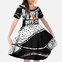 101 Days of School Dalmatian Kid Short Sleeve Dress 100th Days Teacher Girl Boy - Spotted Mono Spiral