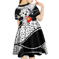 101 Days of School Dalmatian Kid Short Sleeve Dress 100th Days Teacher Girl Boy - Spotted Mono Spiral