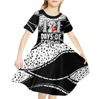101 Days of School Dalmatian Kid Short Sleeve Dress 100th Days Teacher Girl Boy - Spotted Mono Spiral