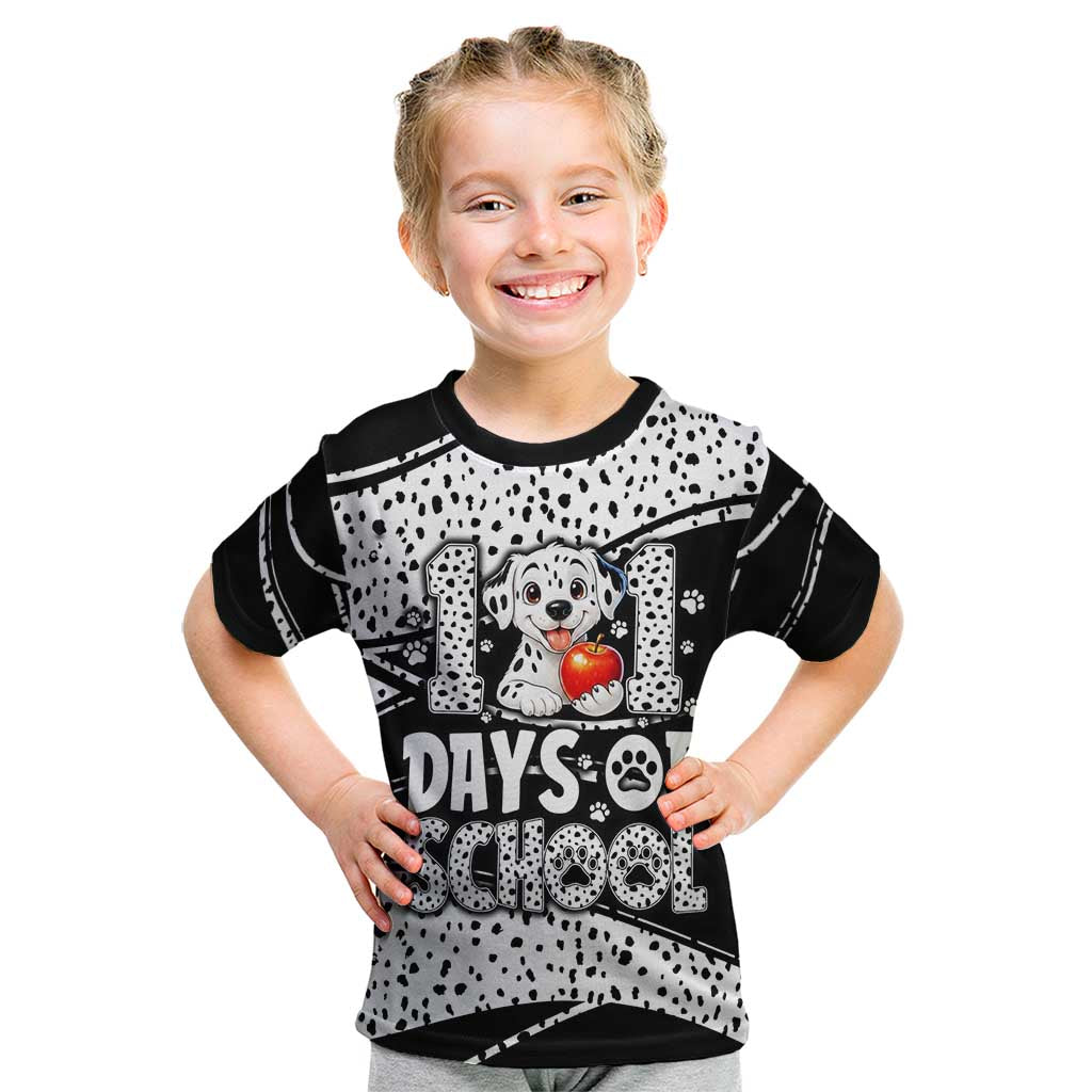 101 Days of School Dalmatian Kid T Shirt 100th Days Teacher Girl Boy - Spotted Mono Spiral