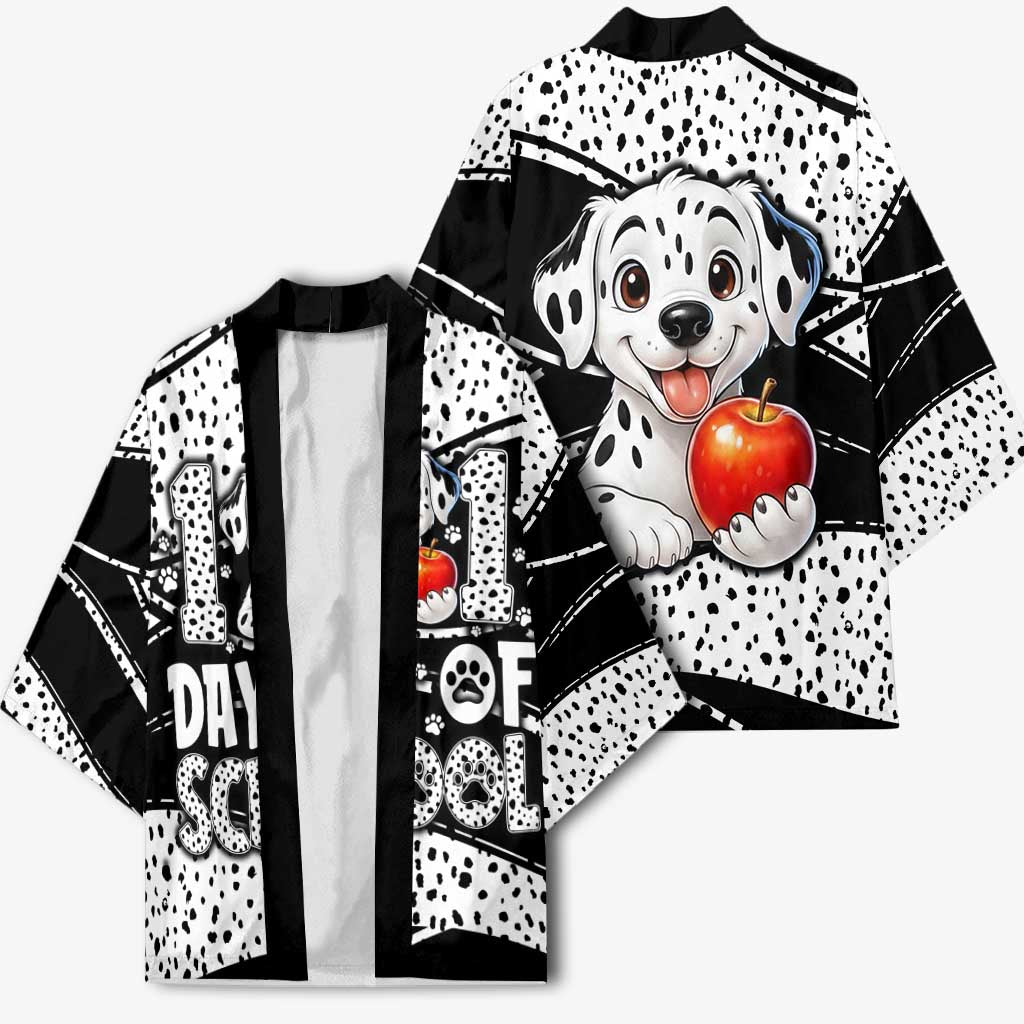 101 Days of School Dalmatian Kimono 100th Days Teacher Girl Boy - Spotted Mono Spiral