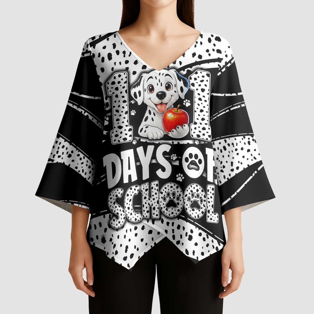 101 Days of School Dalmatian Kimono Sleeve Blouse 100th Days Teacher Girl Boy - Spotted Mono Spiral