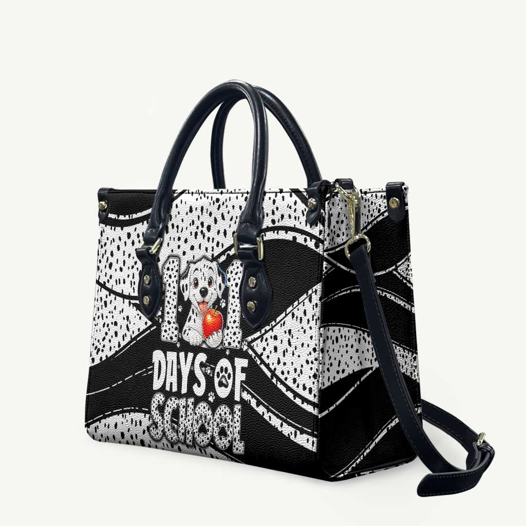 101 Days of School Dalmatian Leather Bag 100th Days Teacher Girl Boy - Spotted Mono Spiral