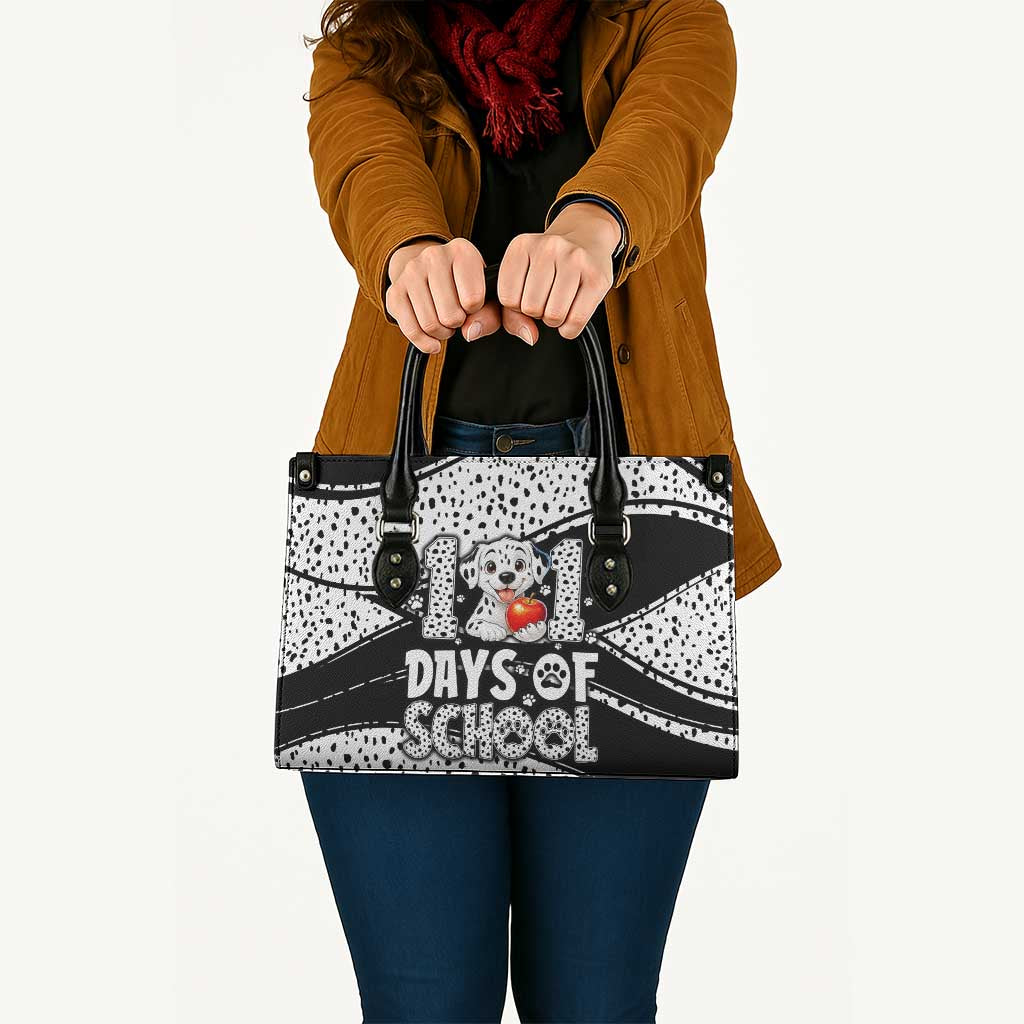 101 Days of School Dalmatian Leather Bag 100th Days Teacher Girl Boy - Spotted Mono Spiral