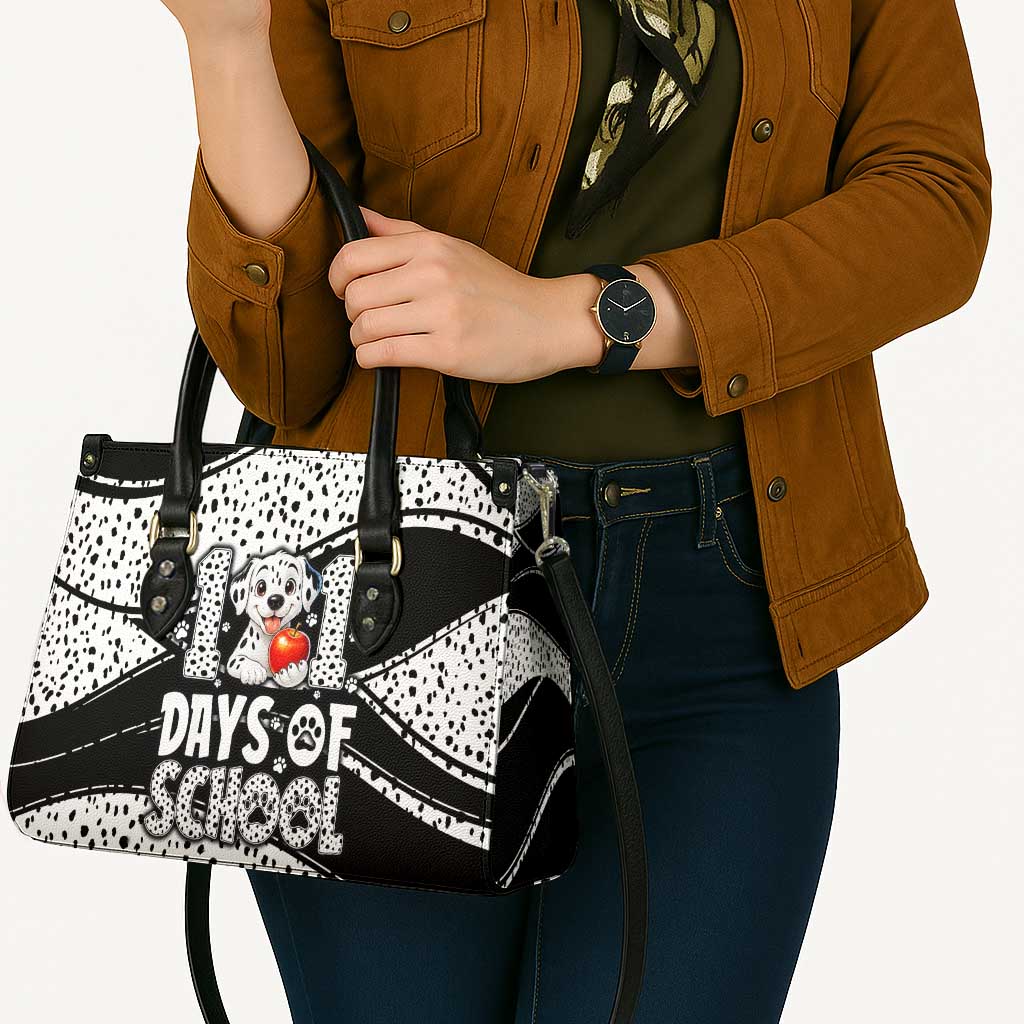 101 Days of School Dalmatian Leather Bag 100th Days Teacher Girl Boy - Spotted Mono Spiral