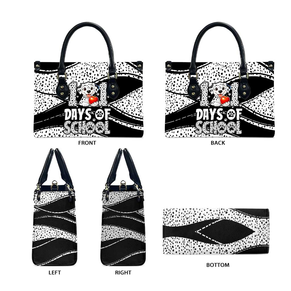 101 Days of School Dalmatian Leather Bag 100th Days Teacher Girl Boy - Spotted Mono Spiral