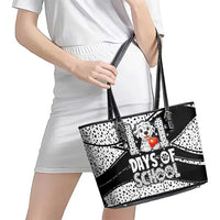 101 Days of School Dalmatian Leather Tote Bag 100th Days Teacher Girl Boy - Spotted Mono Spiral