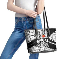 101 Days of School Dalmatian Leather Tote Bag 100th Days Teacher Girl Boy - Spotted Mono Spiral