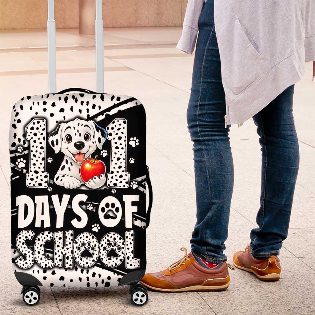 101 Days of School Dalmatian Luggage Cover 100th Days Teacher Girl Boy - Spotted Mono Spiral