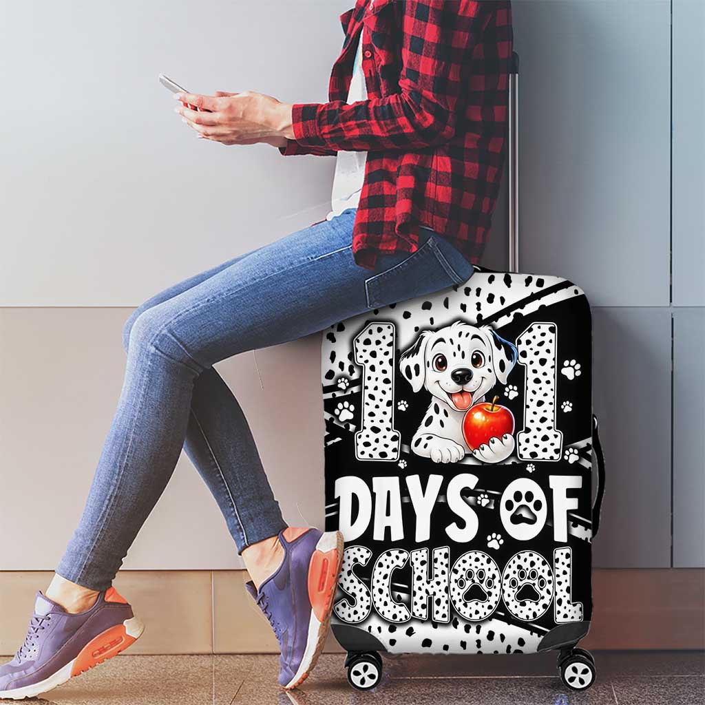 101 Days of School Dalmatian Luggage Cover 100th Days Teacher Girl Boy - Spotted Mono Spiral