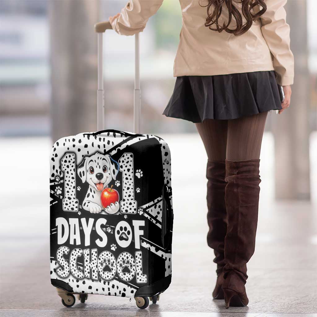 101 Days of School Dalmatian Luggage Cover 100th Days Teacher Girl Boy - Spotted Mono Spiral