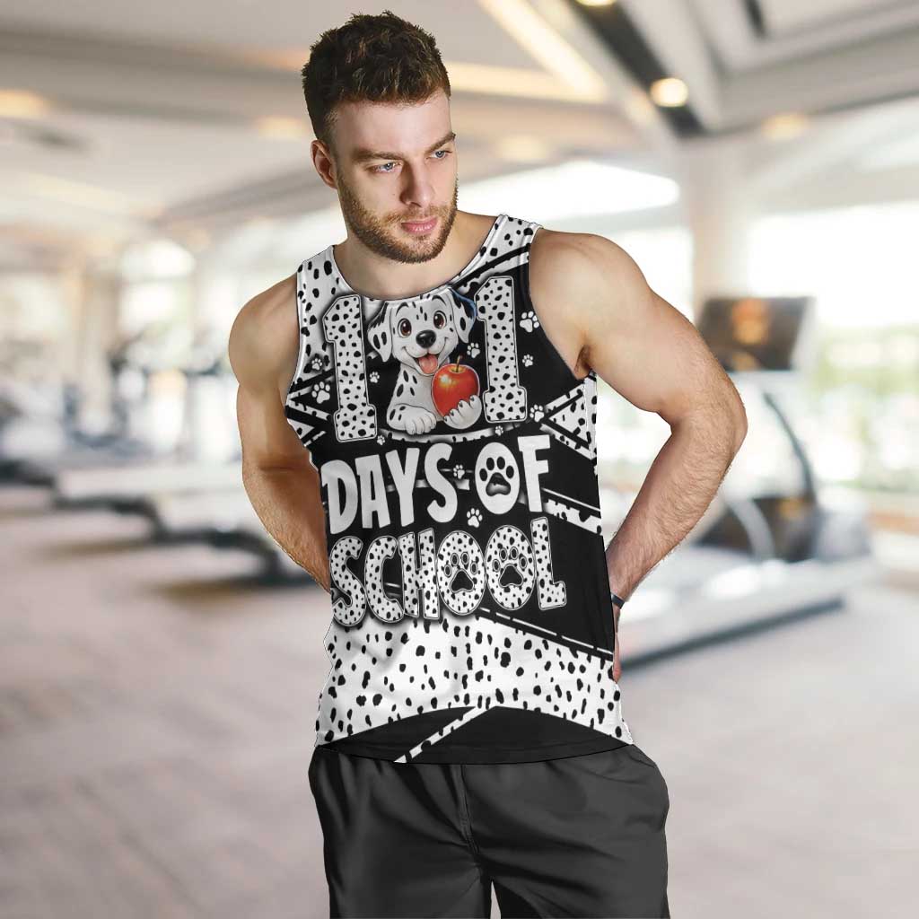 101 Days of School Dalmatian Men Tank Top 100th Days Teacher Girl Boy - Spotted Mono Spiral