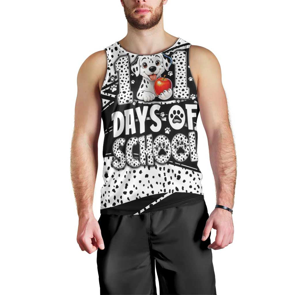 101 Days of School Dalmatian Men Tank Top 100th Days Teacher Girl Boy - Spotted Mono Spiral
