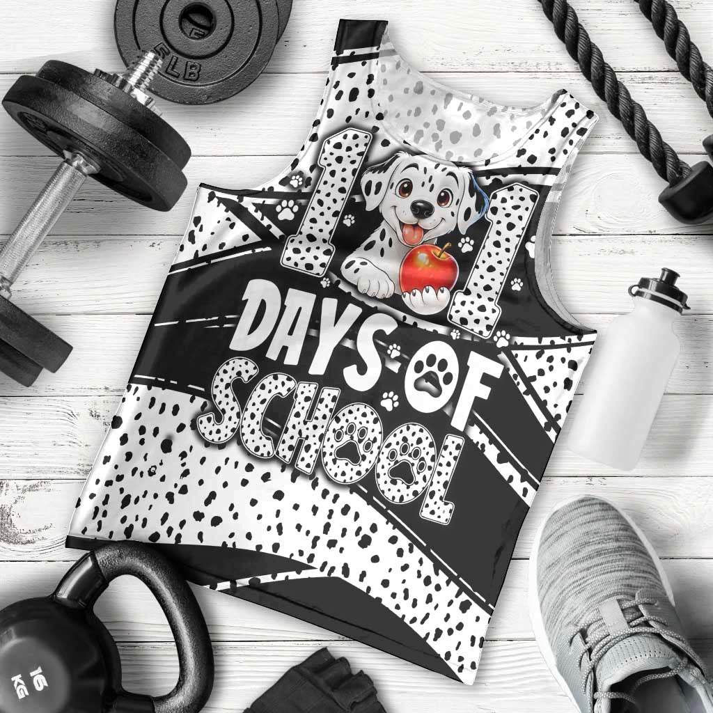 101 Days of School Dalmatian Men Tank Top 100th Days Teacher Girl Boy - Spotted Mono Spiral