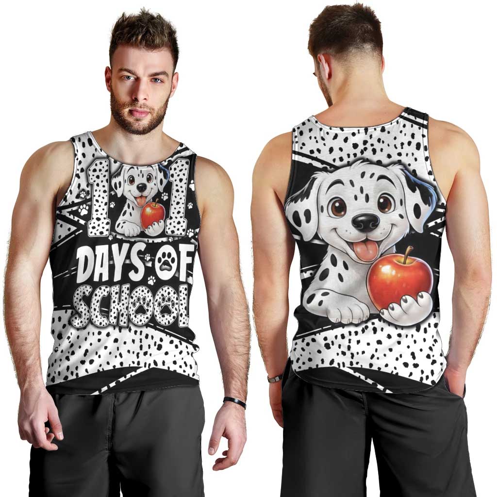 101 Days of School Dalmatian Men Tank Top 100th Days Teacher Girl Boy - Spotted Mono Spiral