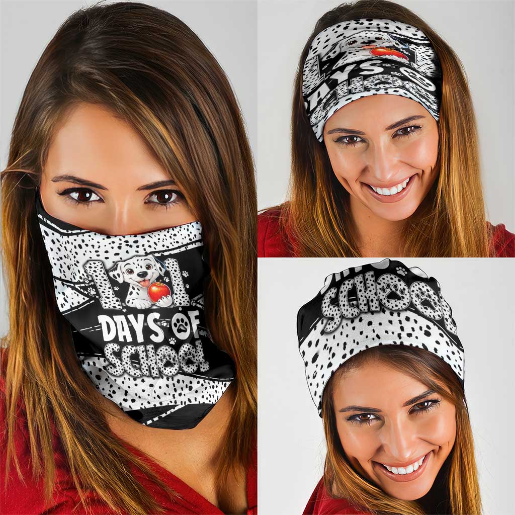 101 Days of School Dalmatian Neck Gaiter 100th Days Teacher Girl Boy - Spotted Mono Spiral