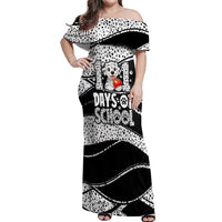 101 Days of School Dalmatian Off Shoulder Maxi Dress 100th Days Teacher Girl Boy - Spotted Mono Spiral