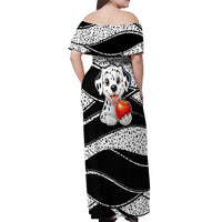 101 Days of School Dalmatian Off Shoulder Maxi Dress 100th Days Teacher Girl Boy - Spotted Mono Spiral