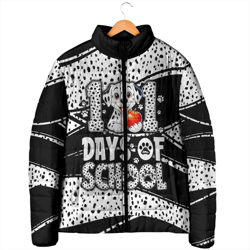 101 Days of School Dalmatian Padded Jacket 100th Days Teacher Girl Boy - Spotted Mono Spiral